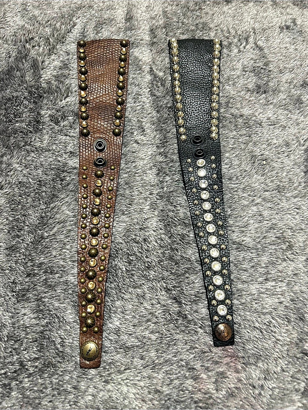Studded Wrap Bracelets, Brown & Black